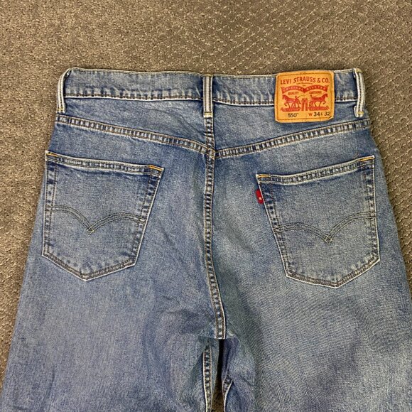 Levi's 550 Relaxed Fit Jeans Men's 34 x 32 Fits 33 x 31.5 Blue Stretch - Picture 4 of 13